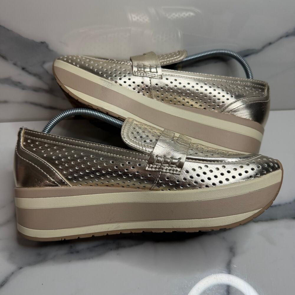 Dolce Vita Women's Gold Metallic Platform Janine Loafer Sz 8.5 Fashion Sneakers - Picture 5 of 7